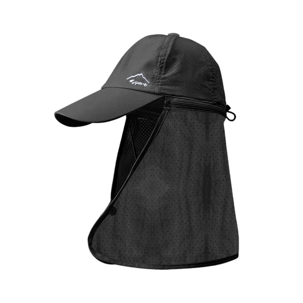 maneras de usar un sombrero protector solar. Sombrero de pescador para senderismo y pesca, para hombres y mujeres, con secado rápido, de béisbol para exteriores con chal.