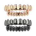 thumbnail image 1 of 2 uds. Parrillas de superiores e inferiores unisex Decoraciones de para Halloween, Navidad, - oro and rosa + Negro Hugo Parrillas chapadas en oro de 18 quilates, 1 of 10
