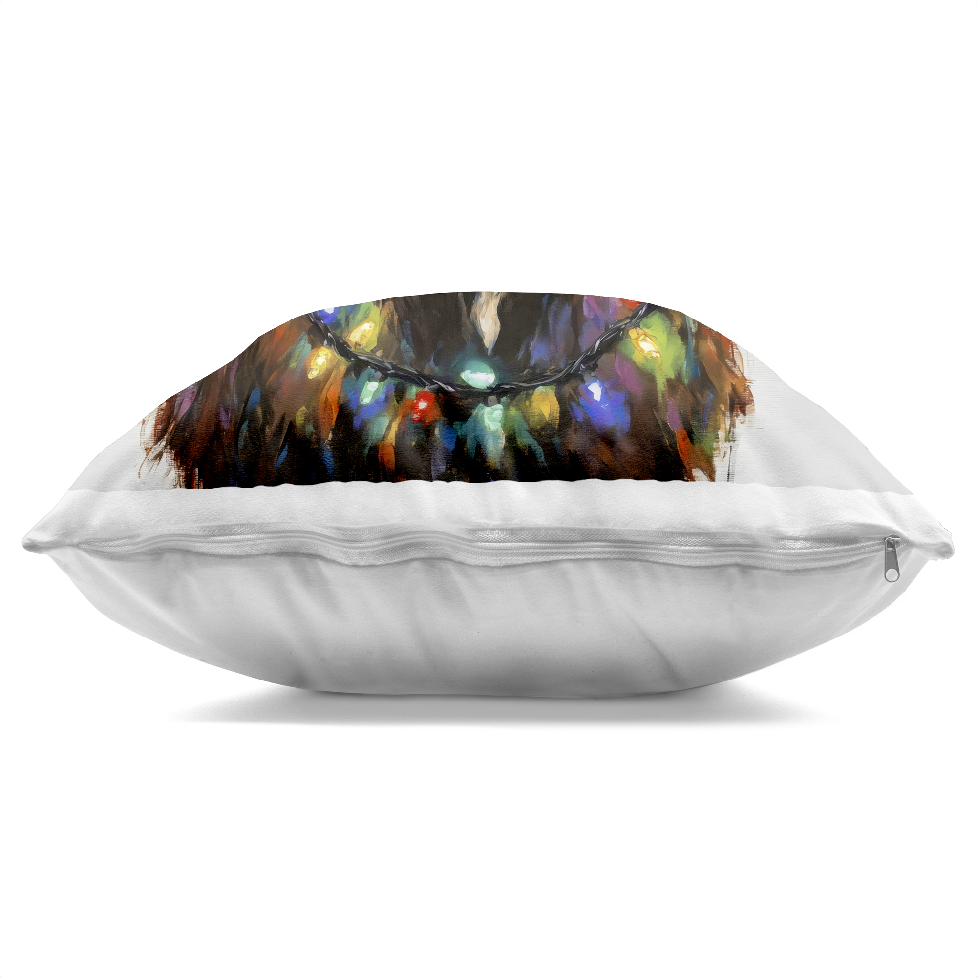 Stupell Industries Holiday Lights Bedecked Highland Decorative Printed Throw Pillow, design by Petal Prints Design