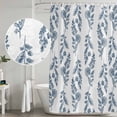 thumbnail image 5 of 66x72 Inch Shower Curtains for Bathroom, Blue Botanical Fabric Bath Curtain Decor, Pastoral Elegant Spring Floral Waterproof Restroom Curtains Shower Set Accessories with 12 Hooks 66 Inch, 5 of 7