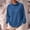 Blue, variant on Women's Waffle‑Knit Turtleneck Pullover, Cowl‑turtleneck Collar, Drop‑shoulder Relaxed Cut, Solid‑color Knit Top, For Indoor Chill‑time, Home Movie Nights Gray M