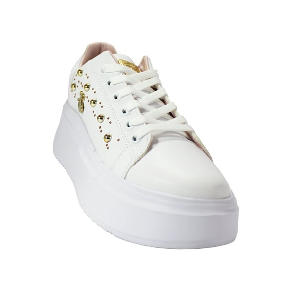 TENIS CASUAL DE MUJER BLANCO SINTETICO MARCA LEON 3043
