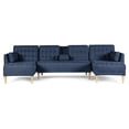 thumbnail image 2 of Sala Modular Doble Chaise Makora Boyd con Memory Foam y Respaldo Ajustable Lino Azul, 2 of 8