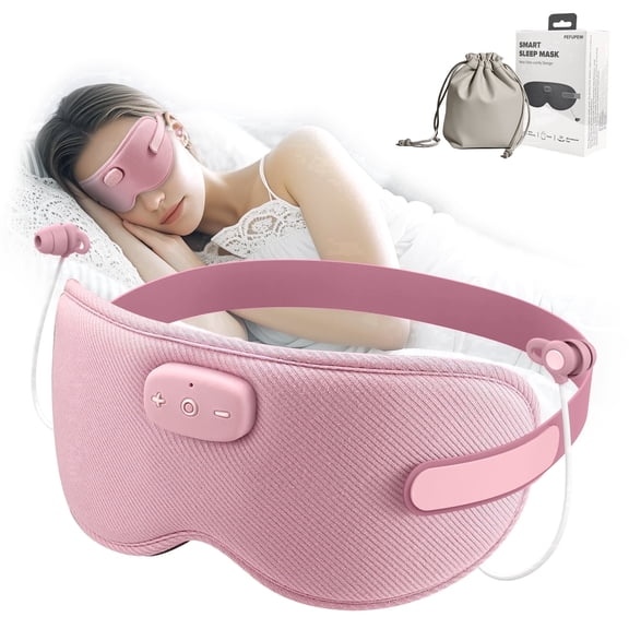 Sleep Headphones, Sleep Mask with Headphones Bluetooth 5.3 with HD Stereo Speakers for Side Sleepers, Zero Eye Pressure, Adjustable 3D Sleep Eye Mask for Airplane/Travel/Meditation/Nap pink