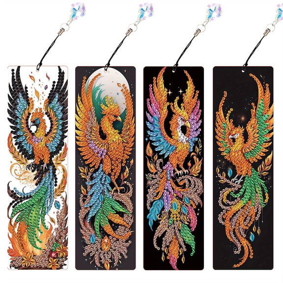 4pcs Diamond Art Painting Kit Fire Phoenix
