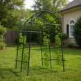 thumbnail image 2 of Huisuilinss Garden Arch Trellis,7.5FT Metal Garden Arbors,Wedding Arch Archway With Netting For Climbing Plants,Vegetables,Flowers,Adjustable Width,Outdoor Pergola For Garden Christmas Party Decor, 2 of 7