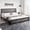 Gray Queen, variant on Senfot Full Size Bed Frame with Charging Station, Industrial Design Platform Bed Frame with Headboard and Metal Slated Frame, Easy Assembly, No Spring Box Need,Washed Grey
