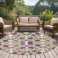 thumbnail image 4 of Purple Green Botanical Round Area Rug 6Ft Washable Circle Rugs for Bathroom Office, Spring Floral Summer Rustic Non-Slip Carpet Floor Mats Indoor Outdoor Carpet Runner Aesthetic Home Decor, 4 of 8