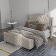 thumbnail image 5 of Tookss Queen Size Tufted Upholstered Platform Bed Frame with Headboard and Footboard, Velvet Platform Bed Raised Wing Back Headboard, 5 of 9