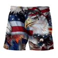 thumbnail image 1 of Mens Independence Day Beach Shorts Casual Workout Summer Short Pants Elastic Waisted Bottoms, 1 of 1
