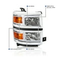 thumbnail image 3 of Spec-D Tuning Chrome Headlights w/ LED Light Bar and Silver Trim Compatible with 2014-2015 Chevy Silverado 1500, Left + Right Pair Headlamp Assembly, 3 of 6