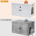 thumbnail image 3 of Cat Litter Box Enclosure, Litter Box Furniture Hidden with Removable Divider, Wooden Cat Washroom Furniture, Indoor Cat House, White, 3 of 8