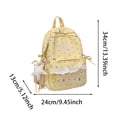 thumbnail image 3 of Weebloom Bow School Backpack For Kids Girls Cute Lace Print Full Coverage Casual Daypack Travel Large Bookbag Middle High School College White, 3 of 5