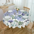 thumbnail image 2 of Spring Watercolor Flowers Hydrangea Waterproof Tablecloth Table Decoration Wedding Home Kitchen Dining Room Round Table Cover, 2 of 5