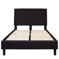 thumbnail image 3 of Full size Black Fabric Upholstered Platform Bed Frame with Headboard, 3 of 3