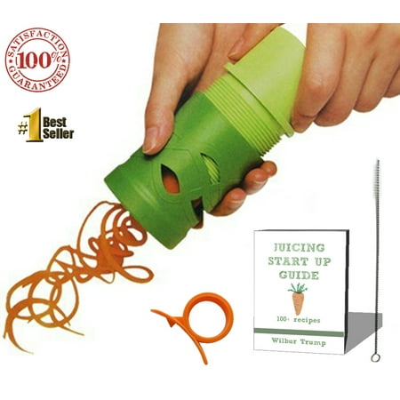 #1 Zoodle Magic Veggie Spiralizer + BONUS PACK - eBook + Cleaning Bush +Citrus Peeler RAW Zucchini Noodles Spiral (Best Raw Food Spiralizer)