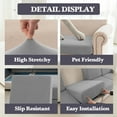 thumbnail image 3 of Sanmadrola Waterproof Couch Cushion Cover for Sectional Sofa,Slipcover Stain Resistant High Elasticity Wear-Resistant Striped Sofa Cover,Light Grey Back Couch Cover M for Furniture, Children, Pets, 3 of 7