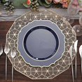 thumbnail image 6 of BalsaCircle 10 Navy Blue 10.5" Round Plastic Dinner Plates Gold Scalloped Rim, 6 of 8