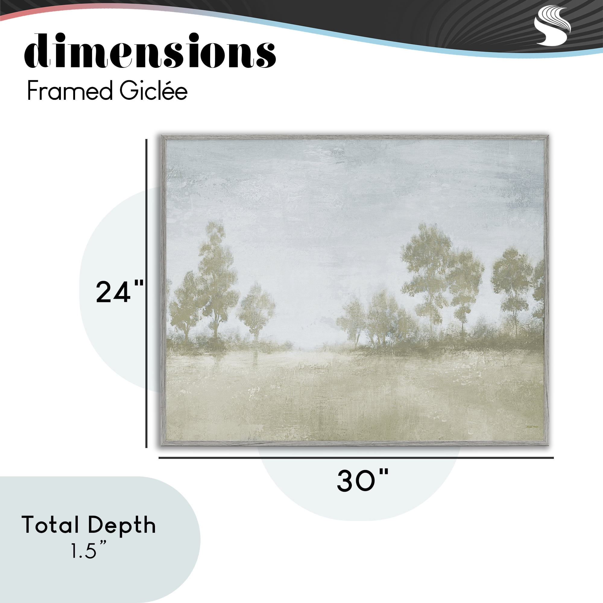 Stupell Industries Soft Distant Valley Landscape Gray Framed Giclee Art, design by Michael Marcon