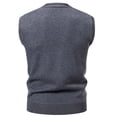 thumbnail image 4 of Vest for Men, V Neck Knit Cardigan, Polyester Waistcoat Coat, Regular Length, 1 Pc, 4 of 8