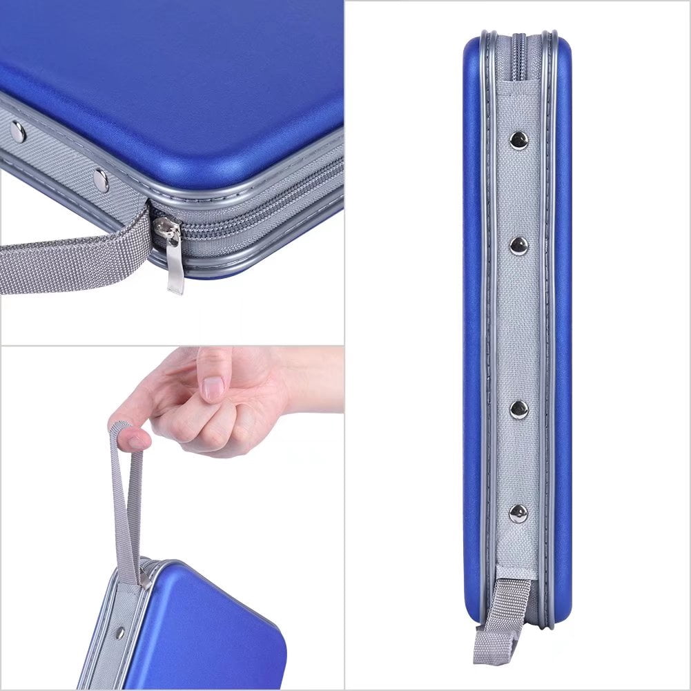 (2 pack) 72 Capacity CD Case, Blue Hard Plastic CD/DVD Disc Storage Holder Portable Wallet