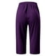 thumbnail image 3 of Pantalones deportivos de mujer de color liso y cintura media - Cintura elástica, diseño informal y estilizado - Pantalones para el día a día, el entrenamiento y las vacaciones, 3 of 4