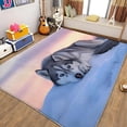 thumbnail image 1 of Machine Washable Rug 6x9 ft Area Rugs Animal Gray Sled Dog Non Slip Rugs for Living Room Bedroom Print Rug Carpet Stain Resistant, Home Decor Office Area Rug, 1 of 7