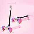 thumbnail image 1 of Patinete plegable para niños de 2 a 8 años, con 3 ruedas intermitentes, altura ajustable y plataforma ancha, color rosa, 1 of 1