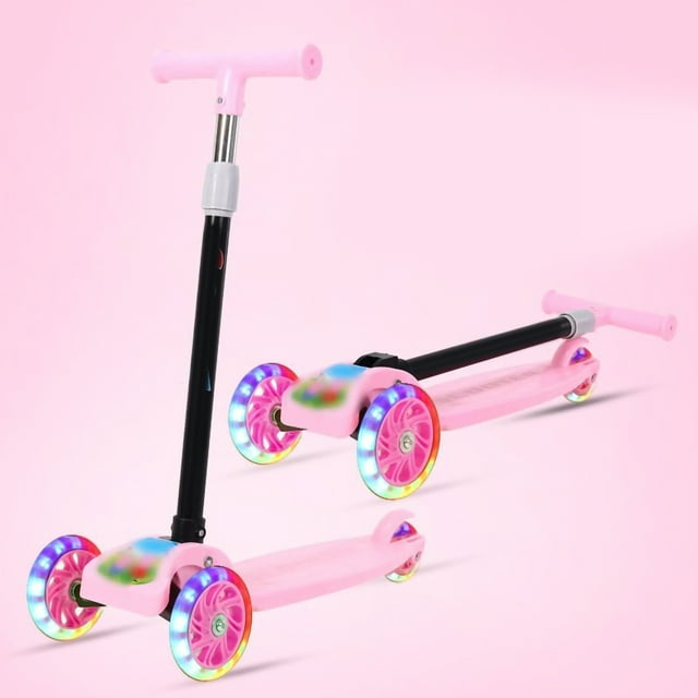 Patinete plegable Jadeshay para niños 3 ruedas con manillar ajustable
