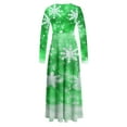 thumbnail image 5 of hotojiny Fashion Dresses for Women Long Sleeve Christmas Printed Maxi Dress Crew Neck Casual Long Dress for Party, 5 of 5