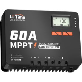 LiTime 60 Amp MPPT Bluetooth 12V/24V/36V/48V/Auto DC Input Solar Panel Charge Controller