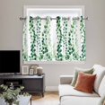 thumbnail image 4 of Green Weeping Eucalyptus Kitchen Curtains Window Panels, Spring Summer Country Leaves Insulated Window Treatment Curtain, Grommet Curtains for Bedroom/Living Room/Bathroom, 2 Piece 42"Wx54"L, 4 of 8