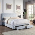 thumbnail image 5 of Furniture of America Harper Fabric Queen Bed with 2-Drawer in Light Gray, 5 of 15