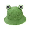 thumbnail image 1 of Winter Bucket Hat Polyester Plush Fisherman Caps For Women Men Keep Warm Cute Cartoon For Frog Style Trendy Accessories Green, 1 of 5