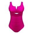 thumbnail image 4 of Baqcunre Swim Suits for Women 2024, Women's Slimming And Shielding Two Piece Swimsuit for Women with Straps, One Piece Swimsuit Women, Bikini Sets for Women Hot Pink 2XL, 4 of 4
