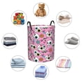 thumbnail image 6 of LNWH Laundry Basket, Cute Skull Pink Pattern Foldable Laundry Hamper with Handles Waterproof, Medium Size, 6 of 8