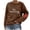 Brown-1, variant on bbymog Fashion Women's Print Casual Long Sleeve Round Neck Ladies Loose Sweatshirt Tops Blouse White-2 XL