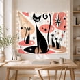 thumbnail image 5 of Stylized Black Cats Surrounded by Starbursts in a Cosmic Scene, Whimsical Retro for Cat Lovers, Graphic Wall Art Decor, Housewarming Gift, Tapestry Wall Hanging for Bedroom and Living Room, 5 of 7