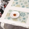 thumbnail image 4 of Winter Snowflakes Placemats Set of 4, Gold Blue Tabletop Dining Table Place Mats Home Kitchen Decor, Seasonal Farmhouse Rustic Christmas Holiday Decoration 12 x 18 Inch, 4 of 6