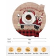 thumbnail image 6 of 15 Inch Round Placemats Set of 6, Christmas Truck Gnomes Non Slip Heat Insulation PP Table Mats, Red Black Plaid Xmas Tree Wooden Washable Place Mats for Kitchen Dining Party Table Decor, 6 of 7