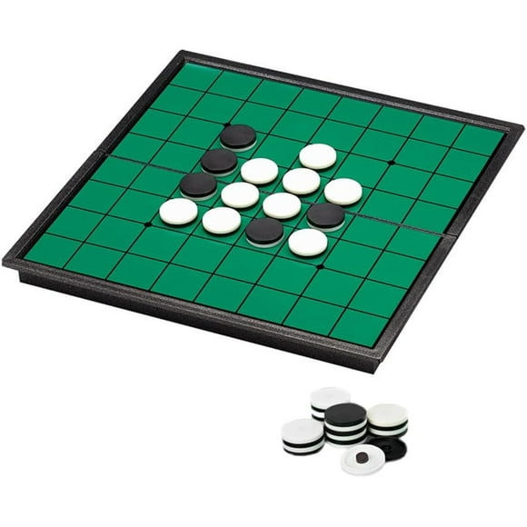 shiyou-Mini Reversi (Othello) Board Game Set -20 Centimeters, Magnetic Travel Folding Strategy Game, Family Fun Game/Gift for Kids (Mini Right Angled)