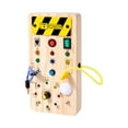 thumbnail image 4 of Tablero de luces LED ocupado, tablero ocupado, tablero sensorial de madera LED, tablero sensorial de madera, interruptor de botón para niños en edad Hugo Material del tablero ocupado, 4 of 7