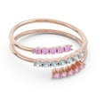 thumbnail image 3 of 0.25 T.C.W Round Shape Aquamarine & Pink Sapphire Gemstone Elegant Wedding Eternity Band for her Solid 14K Rose Gold Size 5.5 by Diamond-Capitals, 3 of 6