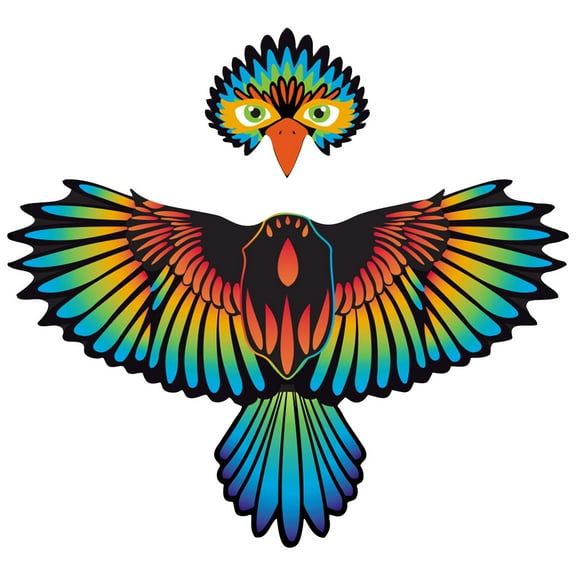 Large Colorful Bird Kite for Kids and Adults, Easy to Assemble and Fly, Durable Ripstop Fabric, Outdoor Fun Toy for Beach, Park, Garden, Family Activities, Includes Long Flying Line