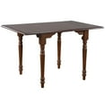 thumbnail image 3 of Andrews 3 Pc 48" Rectangular Drop Leaf Dining Set Extendable Brown Wood 2 Chairs, 3 of 7