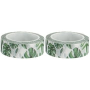 2 Rolls  Tropical Plant Washi Tapes DIY Adhesive Paper Tapes Sticky Notebook Tapes
