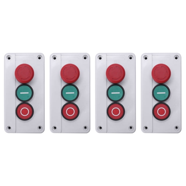 4X Momentaneo Interruptor NC de Parada de Emergencia NO Rojo Verde Estacion 600V 10A