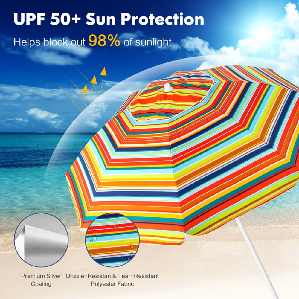 Aimee Lii 6.5 Feet Patio Beach Umbrella with Waterproof Polyester Fabric, Sunbrella Umbrella Outdoor Patio, Orange Aimee Lii 6.5 Feet Patio Beach Umbrella with Waterproof Polyester Fabric, Sunbrella Umbrella Outdoor Patio, Orange