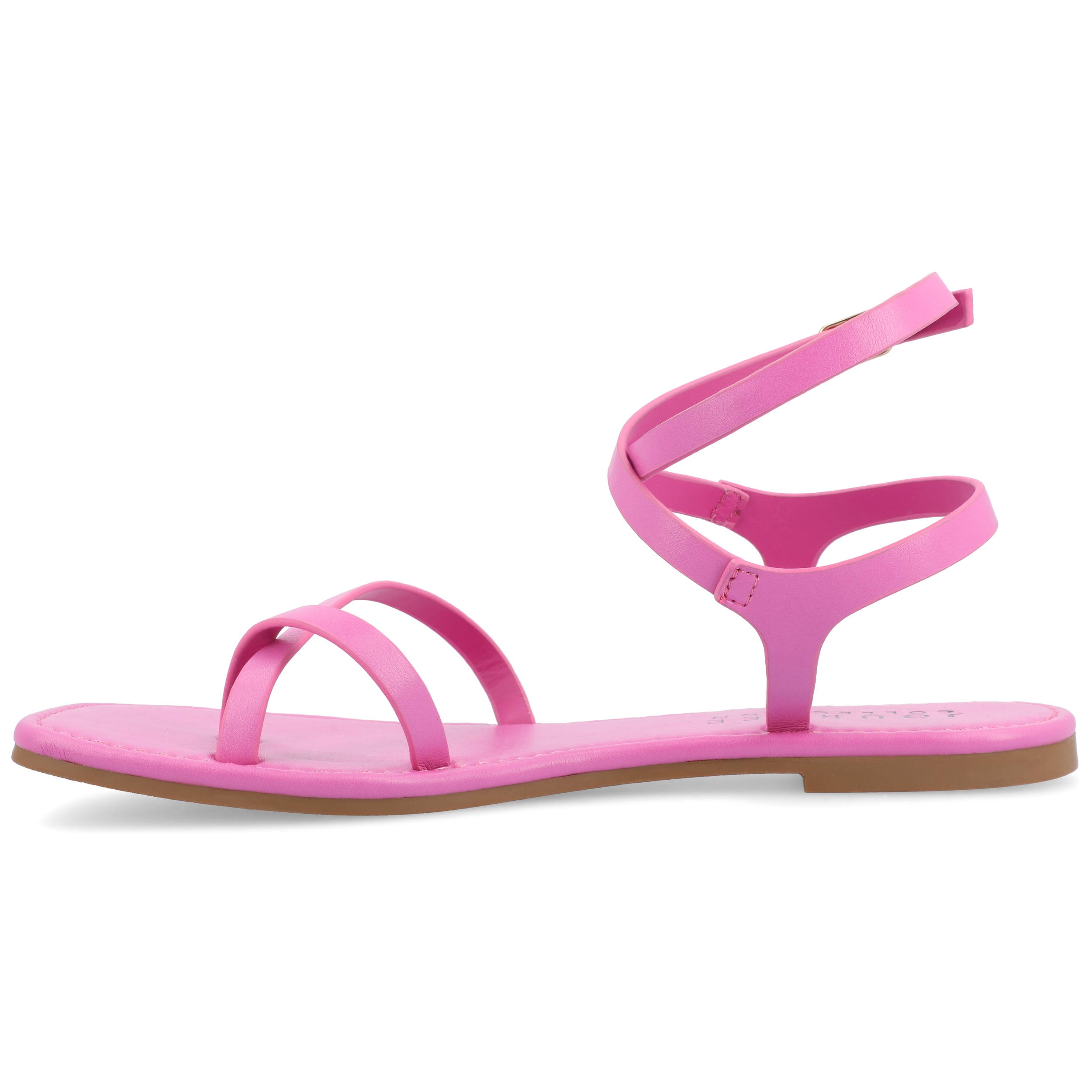 Journee Womens Charra Buckle Flat Sandals