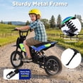 thumbnail image 4 of Wisairt 36V Kids Electric Dirt Bike, 15.5 mph High-Speed Electric Motorcycle Ride on Dirt Bike for Kids Aged 5-10, 133 lbs Max Load, 10-mile Range, Waterproof Seat, Twist Grip Throttle,Blue & Green, 4 of 9